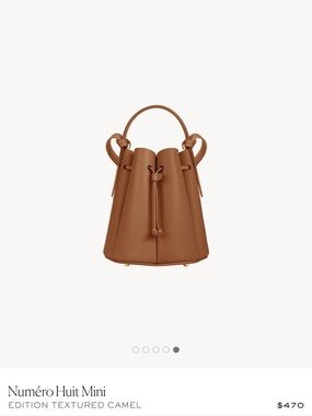 Mini Textured Camel Drawstring Bag